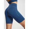 imagebaleaf Freeleaf Womens 8quot High Waist Biker Shorts with Pockets Yoga Running Volleyball Workout Gym Shorts for Summer SpandexGibraltar Sea