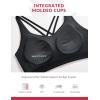 imagebaleaf Nuleaf Sports Bras for Women Strappy Longline Yoga Padded Bras High Impact Molded Cups Workout Crop TopBlack