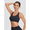 imagebaleaf Nuleaf Sports Bras for Women Strappy Longline Yoga Padded Bras High Impact Molded Cups Workout Crop TopBlack