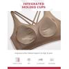 imagebaleaf Nuleaf Sports Bras for Women Strappy Longline Yoga Padded Bras High Impact Molded Cups Workout Crop TopCocoa Brown