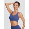 imagebaleaf Nuleaf Sports Bras for Women Strappy Longline Yoga Padded Bras High Impact Molded Cups Workout Crop TopNavy Blue