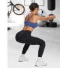 imagebaleaf Nuleaf Sports Bras for Women Strappy Longline Yoga Padded Bras High Impact Molded Cups Workout Crop TopNavy Blue