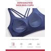 imagebaleaf Nuleaf Sports Bras for Women Strappy Longline Yoga Padded Bras High Impact Molded Cups Workout Crop TopNavy Blue