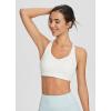imagebaleaf Nuleaf Sports Bras for Women Strappy Longline Yoga Padded Bras High Impact Molded Cups Workout Crop TopWhite