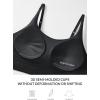 imagebaleaf Sweatleaf Adjustable Sports Bras for Women Padded Racerback Yoga Bra High Impact Molded Cup Workout BraBlack