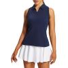 imagebaleaf Womens Golf Shirts Tank Tops Sleeveless Tennis Polo Racerback with Collar Athletic Tanks Quick DryRacerbackblue