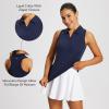 imagebaleaf Womens Golf Shirts Tank Tops Sleeveless Tennis Polo Racerback with Collar Athletic Tanks Quick DryRacerbackblue