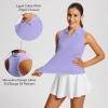 imagebaleaf Womens Golf Shirts Tank Tops Sleeveless Tennis Polo Racerback with Collar Athletic Tanks Quick DryRacerbackdark Lavender