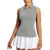 imagebaleaf Womens Golf Shirts Tank Tops Sleeveless Tennis Polo Racerback with Collar Athletic Tanks Quick DryRacerbacklight Grey