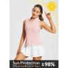 imagebaleaf Womens Golf Shirts Tank Tops Sleeveless Tennis Polo Racerback with Collar Athletic Tanks Quick DryRacerbackpink