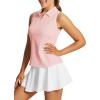 imagebaleaf Womens Golf Shirts Tank Tops Sleeveless Tennis Polo Racerback with Collar Athletic Tanks Quick DryRacerbackpink