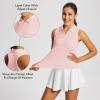 imagebaleaf Womens Golf Shirts Tank Tops Sleeveless Tennis Polo Racerback with Collar Athletic Tanks Quick DryRacerbackpink