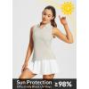 imagebaleaf Womens Golf Shirts Tank Tops Sleeveless Tennis Polo Racerback with Collar Athletic Tanks Quick DryRacerbackraw Linen