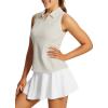 imagebaleaf Womens Golf Shirts Tank Tops Sleeveless Tennis Polo Racerback with Collar Athletic Tanks Quick DryRacerbackraw Linen