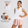 imagebaleaf Womens Golf Shirts Tank Tops Sleeveless Tennis Polo Racerback with Collar Athletic Tanks Quick DryRacerbackwhite