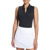 imagebaleaf Womens Golf Shirts Tank Tops Sleeveless Tennis Polo Racerback with Collar Athletic Tanks Quick DryRegularblack