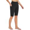 imagebaleaf Womens Knee Length Cotton Capri Leggings with Pockets High Waisted Casual Summer Yoga Workout Exercise PantsBlack