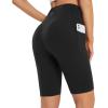 imagebaleaf Womens Knee Length Cotton Capri Leggings with Pockets High Waisted Casual Summer Yoga Workout Exercise PantsBlack