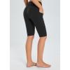 imagebaleaf Womens Knee Length Cotton Capri Leggings with Pockets High Waisted Casual Summer Yoga Workout Exercise PantsBlack