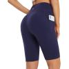 imagebaleaf Womens Knee Length Cotton Capri Leggings with Pockets High Waisted Casual Summer Yoga Workout Exercise PantsNavy