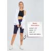 imagebaleaf Womens Knee Length Cotton Capri Leggings with Pockets High Waisted Casual Summer Yoga Workout Exercise PantsNavy