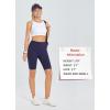 imagebaleaf Womens Knee Length Cotton Capri Leggings with Pockets High Waisted Casual Summer Yoga Workout Exercise PantsNavy