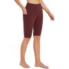 imagebaleaf Womens Knee Length Cotton Capri Leggings with Pockets High Waisted Casual Summer Yoga Workout Exercise PantsWine Red