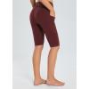 imagebaleaf Womens Knee Length Cotton Capri Leggings with Pockets High Waisted Casual Summer Yoga Workout Exercise PantsWine Red