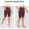 imagebaleaf Womens Knee Length Cotton Capri Leggings with Pockets High Waisted Casual Summer Yoga Workout Exercise PantsWine Red