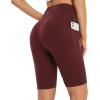 imagebaleaf Womens Knee Length Cotton Capri Leggings with Pockets High Waisted Casual Summer Yoga Workout Exercise PantsWine Red