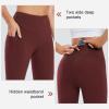 imagebaleaf Womens Knee Length Cotton Capri Leggings with Pockets High Waisted Casual Summer Yoga Workout Exercise PantsWine Red