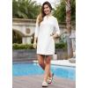 imagebaleaf Womens Sun Protection Swim Cover Up Dress with Pockets 34 Sleeve UPF 50 Tunic Beach Coverups Dress 2024Solidwhite