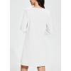 imagebaleaf Womens Sun Protection Swim Cover Up Dress with Pockets 34 Sleeve UPF 50 Tunic Beach Coverups Dress 2024Solidwhite