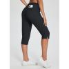 imagebaleaf Womens Yoga Capris Pants with Pockets Lightweight UPF50 Drawstring Waist Petite Athletic Sweatpants Casual SummerBlack