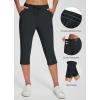 imagebaleaf Womens Yoga Capris Pants with Pockets Lightweight UPF50 Drawstring Waist Petite Athletic Sweatpants Casual SummerBlack
