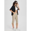 imagebaleaf Womens Yoga Capris Pants with Pockets Lightweight UPF50 Drawstring Waist Petite Athletic Sweatpants Casual SummerKhaki