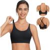 imagebaleaf Sweatleaf Adjustable Sports Bras for Women Padded Racerback Yoga Bra High Impact Molded Cup Workout BraBlack