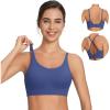 imagebaleaf Sweatleaf Adjustable Sports Bras for Women Padded Racerback Yoga Bra High Impact Molded Cup Workout BraNavy Blue