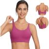imagebaleaf Sweatleaf Adjustable Sports Bras for Women Padded Racerback Yoga Bra High Impact Molded Cup Workout BraRose Red