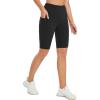 imagebaleaf Womens Knee Length Cotton Capri Leggings with Pockets High Waisted Casual Summer Yoga Workout Exercise PantsBlack