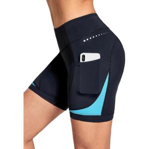 imagebaleaf 4D Padded Bike Shorts Women Cycling Underwear Gel Padding PocketsBlue
