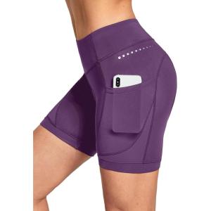 imagebaleaf 4D Padded Bike Shorts Women Cycling Underwear Gel Padding PocketsPurple Ii
