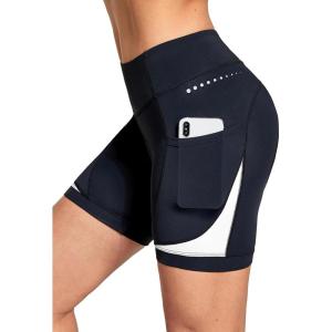 imagebaleaf 4D Padded Bike Shorts Women Cycling Underwear Gel Padding PocketsWhite