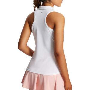 imagebaleaf Womens Golf Shirts Tank Tops Sleeveless Tennis Polo Racerback with Collar Athletic Tanks Quick DryRacerbackwhite