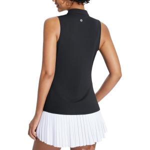 imagebaleaf Womens Golf Shirts Tank Tops Sleeveless Tennis Polo Racerback with Collar Athletic Tanks Quick DryRegularblack