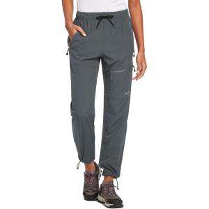 imagebaleaf Womens Hiking Pants Quick Dry Lightweight Water Resistant Elastic Waist Cargo Pants for All Seasons27dark Gray