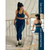 imagebaleaf Freeleaf Broadway Womens High Impact Sports Bra Wirefree Padded Spaghetti Strap Dance Yoga Workout BraNavy Blue