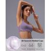 imagebaleaf Freeleaf Broadway Womens High Impact Sports Bra Wirefree Padded Spaghetti Strap Dance Yoga Workout BraPurple