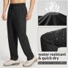 imagebaleaf Mens Hiking Pants Quick Dry Water Resistant Lightweight Elastic Waist Outdoor Cargo Sweatpants with Zip PocketsBlack