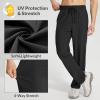 imagebaleaf Mens Hiking Pants Quick Dry Water Resistant Lightweight Elastic Waist Outdoor Cargo Sweatpants with Zip PocketsBlack